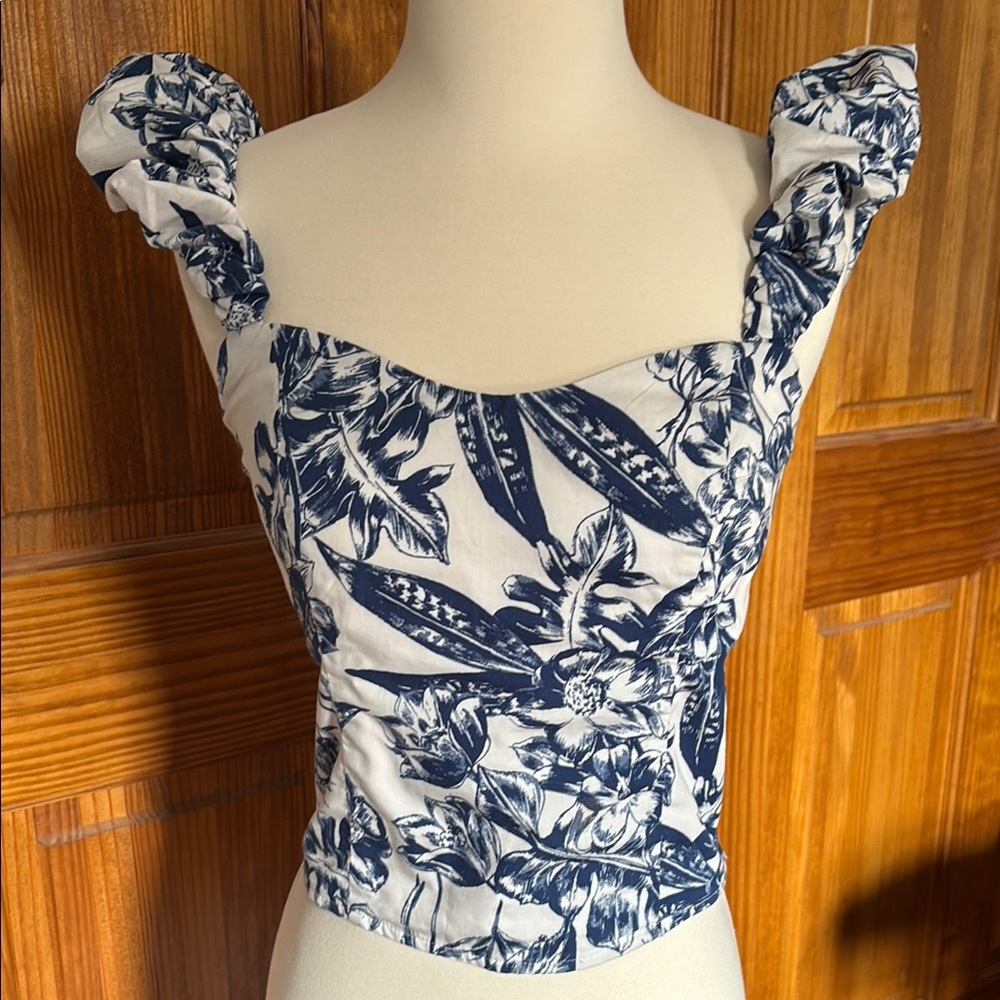 Abercrombie & Fitch Blue Floral Tank Top - Picture 6 of 7